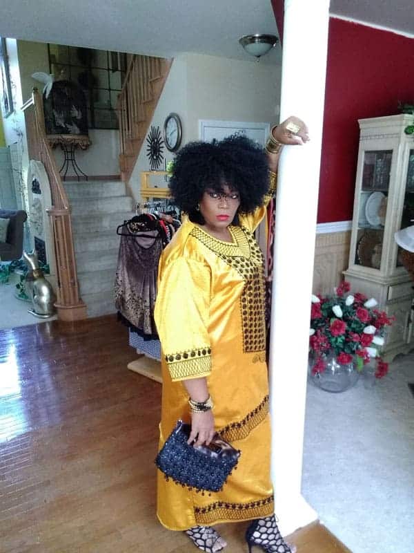 Nat"s Vintage Gold/Black two -piece skirt set run big - Image 3