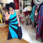 Nat"s Vintage Blue and Black Maxi Dress