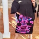 Black /Pink/Blue Knit skirt size 3x