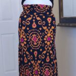Fearless Black Orange Multi-Colored Print skirt - Large