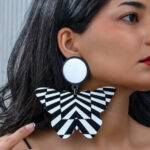 Black and White Butterfly Earrings