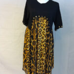 Black Tiger Print Sheer Dress - 2XL