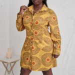 Mustard Colored Plus Button-Up-Shirt-Dress