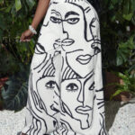 White Wide-Leg-face-Pants-Large